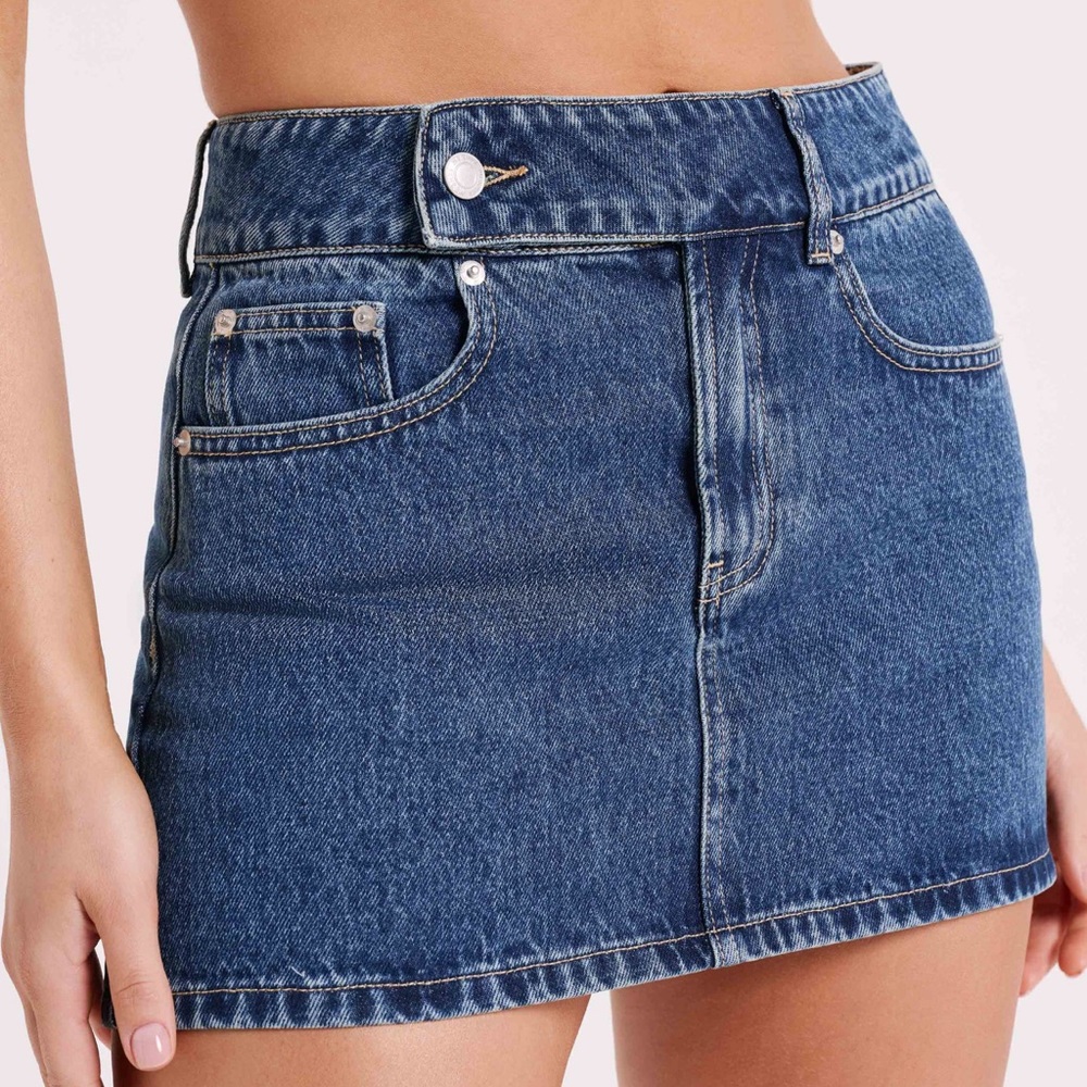 MESHKI julienne denim mini skirt
